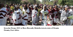 Irreecha Oromo 2013 at  Hora Harsadi, Bishoftu town in state of Oromia, East Africa