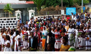Celebration of Irreecha Oromoo 2014 (6408 according to Oromo Calendar). 5th October 2014, Horaa Harsadii, Bishoftu, Oromia. Suura12