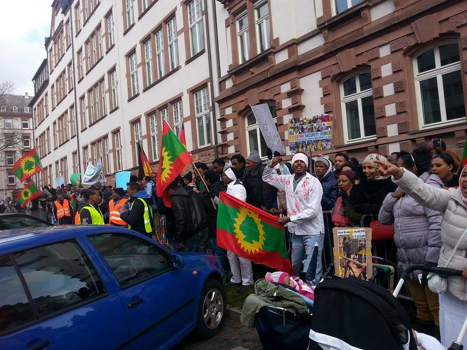 Oromians in Germany protested against OPDO Woyane visit 31st january 2015