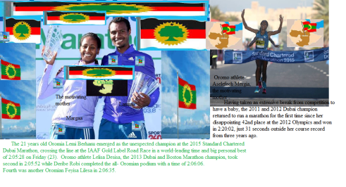 Oromo athletes are winners of 2015 Dubai Marathon