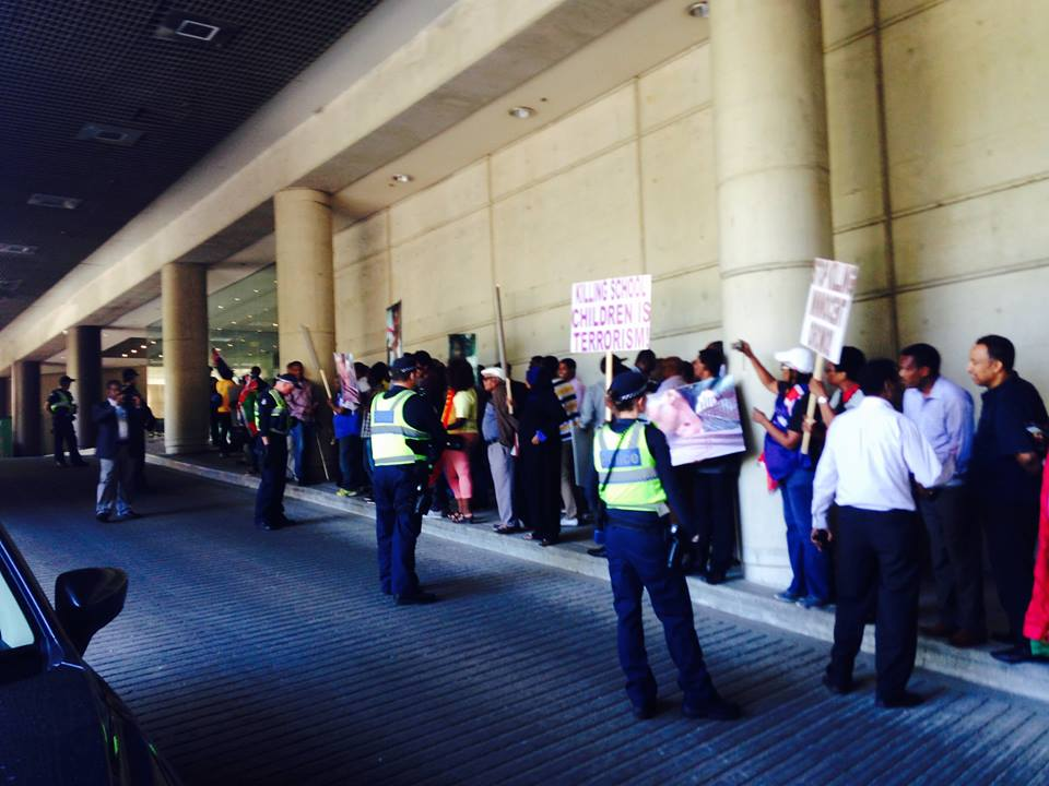 Oromo protests against OPDO TPLF agent and say no place for murderers in Australia