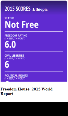 Ethiopia's scores on freedom