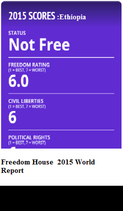 Ethiopia's scores on freedom