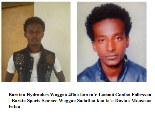kidnapped by TPLF, Barataa Hydraulics Waggaa 4ffaa kan ta’e Lammii Gonfaa Fullessaa. Barata Sports Science Waggaa Sadaffaa kan ta’e Dastaa Moosisaa Fufaa