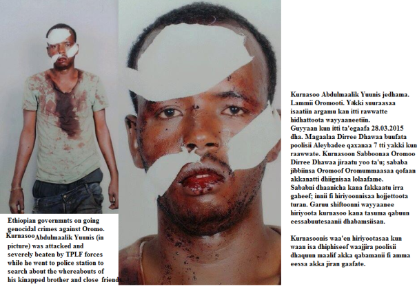 Kurnasoo Abdulmaalik Yuunis, Oromo national attacked by Woyane