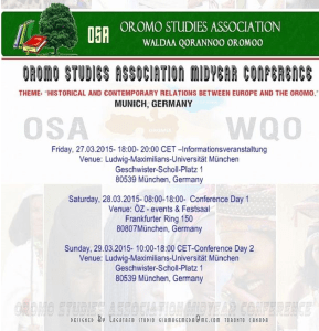 Oromo Studies Association Midyear Conference in Munich, Germany, 2015