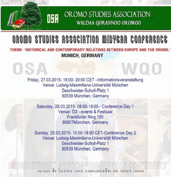 Oromo Studies Association Midyear Conference in Munich, Germany, 2015