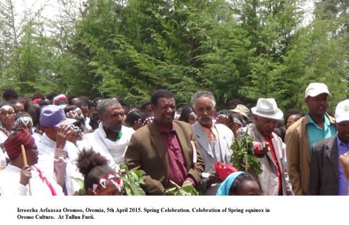 Celebration of Spring equinox in Oromo Culture.  At Tulluu Furii.