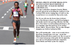 OROMO ATHLETE GENZEBE DIBABA RUNS SECOND-FASTEST 5KM IN HISTORY AT CARLSBAD 5000.  29 MAR 2015 REPORT CARLSBAD,&nbsp;USA.