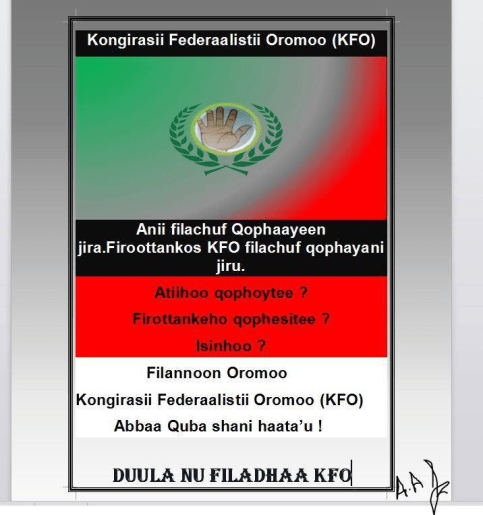 Oromo Federalist Congress election campaign