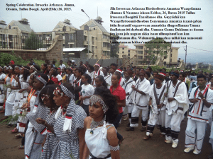 Spring Celebration. Irreecha Arfaasaa in jimma, Oromia. Tulluu Begii