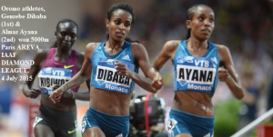 Oromo athletes, Genzebe Dibaba and Almaz Ayana won AREVA 2015, 5000m