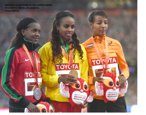 BEIJING-IAAF WORLD CHAMPIONSHIPS-WOMEN'S 1500M AWARDING CEREMONY