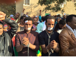 Egypt, Oromo Peaceful rally in solidarity with #OromoProtests Oromia against TPLF Ethiopian regime's ethnic cleansing (Master plan), December 10, 2015