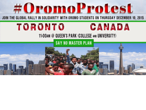 Global Rally in Solidarity with Oromo students in Oromia. Toronto