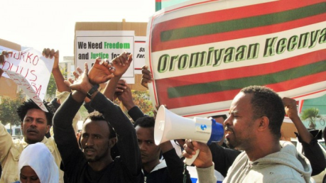 Oromo Protest Outside Of Ethiopian Embassy In Israel