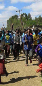 #OromoProtests second round at General Tadesse Biruu School, Ejere town, North Shawa December 28, 2015