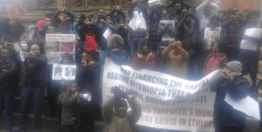 Oromians in Manchester UK ask Manchester to 'stand with them' in #OromoProtests global rally, 27 January 2016