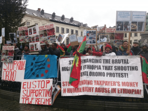 Oromo Demonstration in Brussels Demands European Union to take a Firm Stand against Ethiopian Government. 15 january 2016