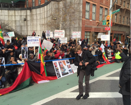 Oromo Demonstration in New York Demands UN to take a Firm Stand against Ethiopian Government, on 15 january 2016