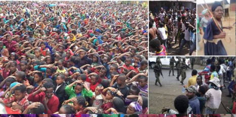 People of all generations come out to protest in defiance of the well armed oppressive government.