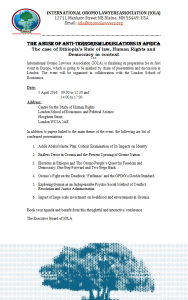 International Oromo Lawyers  Association  Mid Year Conference at LSE, 1st  April 2016