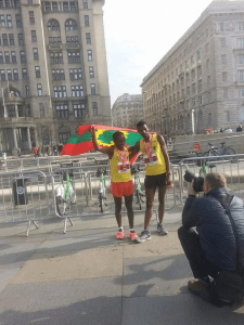 Oromo athlete Dejene Gezimu clinches victory in  the 2016 Vitality Liverpool Half Marathon. p2