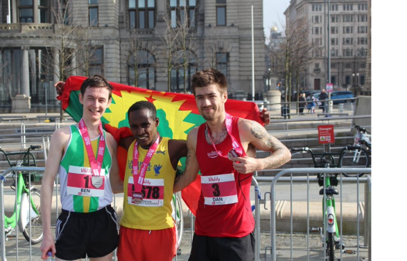 Oromo athlete Dejene Gezimu clinches victory in the 2016 Vitality Liverpool Half Marathon. p3.png
