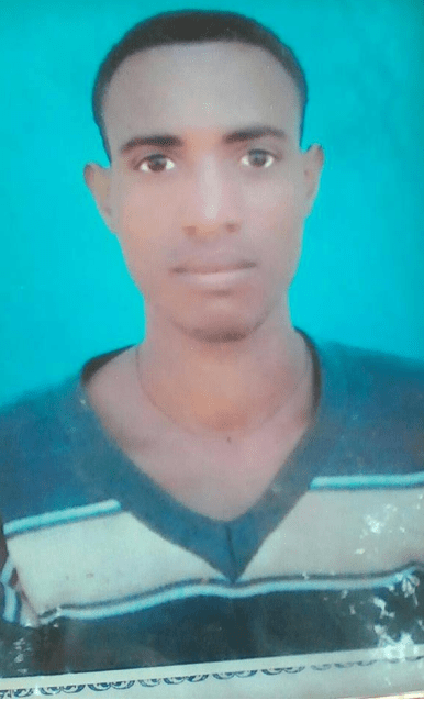 Oromo youth Girma Dereje Ayana, student in Gidda townt, East Walaga. He was badly beaten up by Agazi (TPLF Ethiopia's regime fascist ) forces in his hometown and passed away in Naqamte Hospital on 21 March 2016
