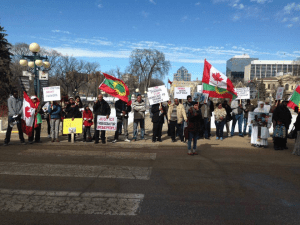 #OromoProtests Global solidarity rally in Winnipeg, Canada , 11 March 2016.