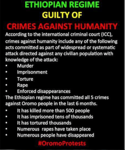 Ethiopian regime guilty of crime against humanity