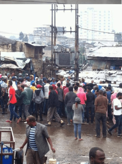 Fascist Ethiopian regime is conducting ethnic cleansing against Oromo People, this picture in Finfinnee, Boole Bulbulaa, Warra Danuu area, 26 May 2016