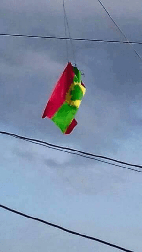 Oromia national flaga high on sky in Oromia at a Loodee Jimaataa, 25 May 2016