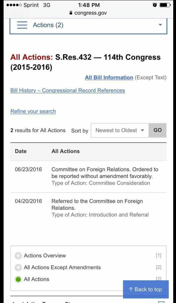 foreign relation commite voted unanimously in support of S. RES. 432