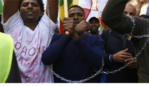 Members of the OromoComunity living in Malta, protest in Valletta, Malta, December 2015, Reuters photo