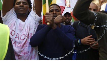 Members of the OromoComunity living in Malta, protest in Valletta, Malta, December 2015, Reuters photo