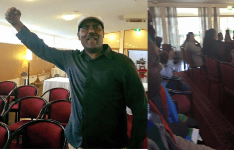 #OromoProtests 11 June 2016, the Oromo and Ogaden protesters in action in Canberra, Australia; they force cancellation of TPLF's meeting