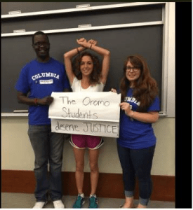 Columbia university students in solidarity with #OpromoProtests say the Oromo students deserve justice, 22nd August 2016