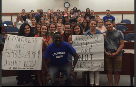 Columbia University students in USA in solidarity with #OromoProtests calling Congress to act now for Oromo people justice p3