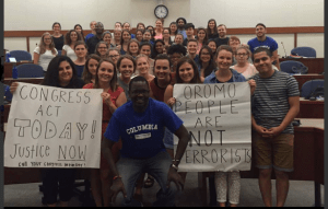 Columbia University students in USA in solidarity with #OromoProtests calling Congress to act now for Oromo people justice p3