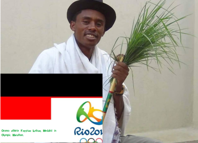 Hero Hero, double hero in Olympic Marathon, Rio 2016 and Oromummaa. Oromo athlete. Fayyisaa Lelisa. p1
