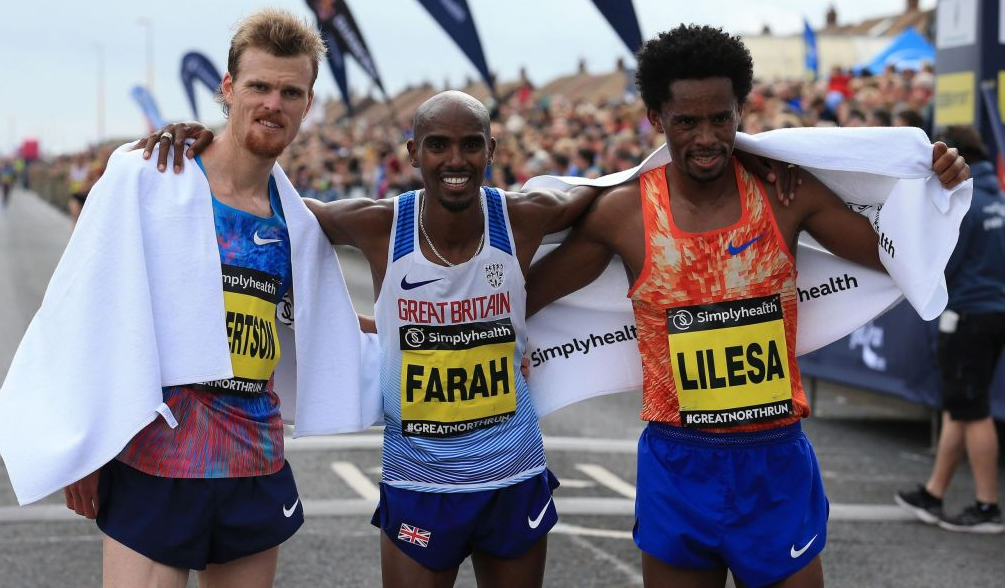 Oromo Olympian Feyisa Lilesa finishes 3rd in the Great North Run Half Marathon.png
