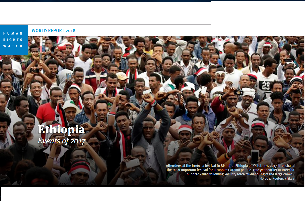 Attendees of Irreecha 2017 in Bishoftu, HRW 2018 world report