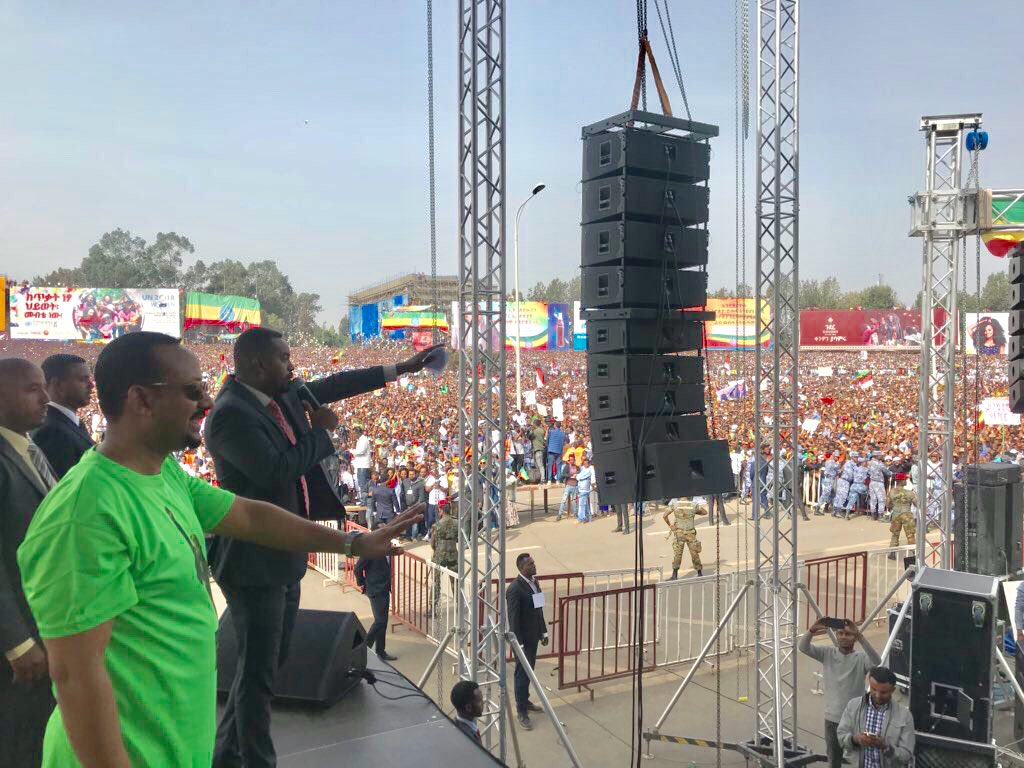 Millions have gathered at Hulluuqo kormaa (Meskel square), in Finfinnee (Addis Ababa) to take part in a peaceful solidarity rally in support of PM Abiy Ahmed's reform agenda. #March4Abi