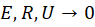 Mathematical expression showing E, R, U approaching 0.